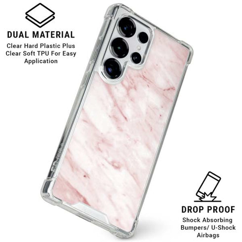 Pink Marble Galaxy S25 Ultra Clear Case